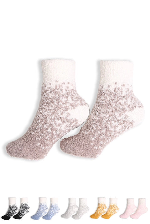 Two Tone Fuzzy Crew Socks - Flirt! Luxe Lingerie & Sleepwear