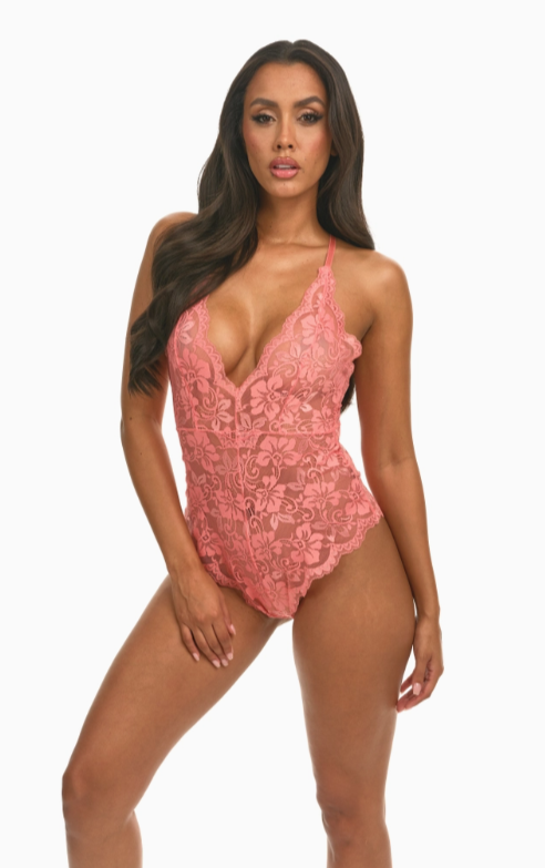 Cortney V-Neck Lace Teddy - Flirt! Luxe Lingerie & Sleepwear