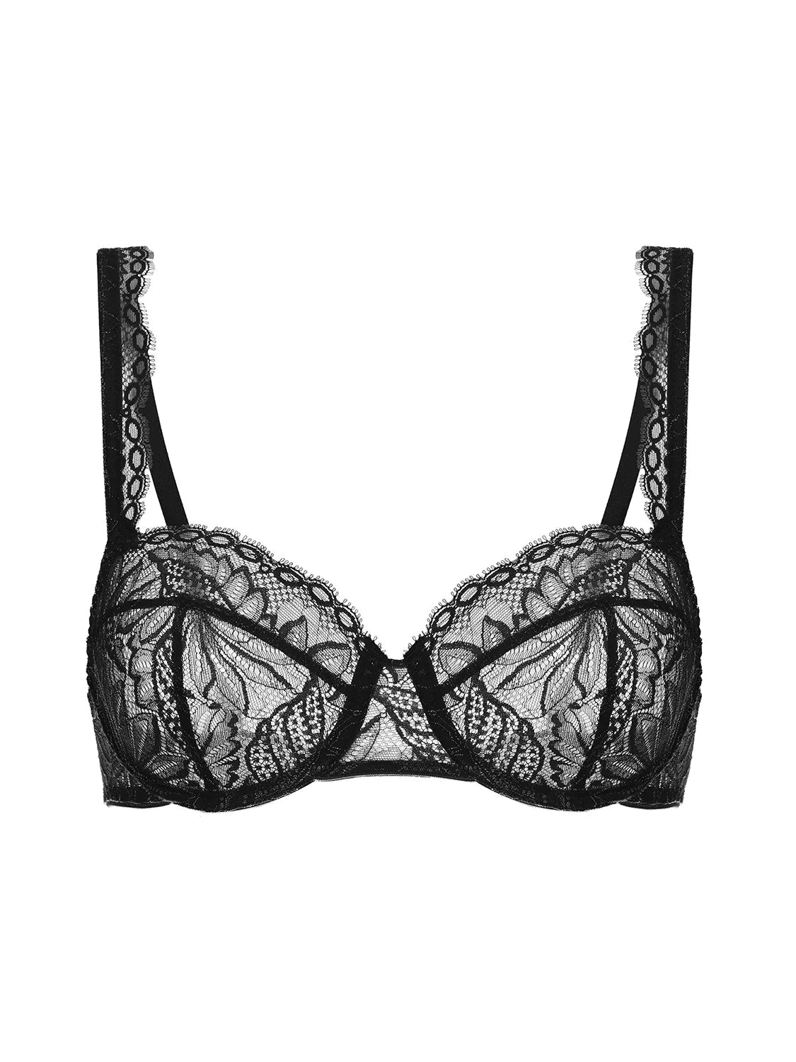 Exotica Sheer Demi Bra - Black - Flirt! Luxe Lingerie & Sleepwear