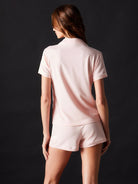 Lilly Short Sleeve Pajama Set Ballet Pink - Flirt! Luxe Lingerie & Sleepwear