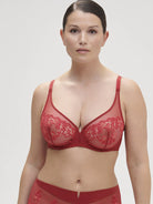 Saga Full Coverage Plunge Bra - Lipstick - Flirt! Luxe Lingerie & Sleepwear