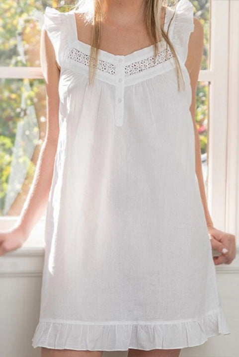 April Cotton Ruffle Nightgown - Flirt! Luxe Lingerie & Sleepwear