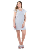 Floral Lace Nightshirt Pearl Blue - Flirt! Luxe Lingerie & Sleepwear