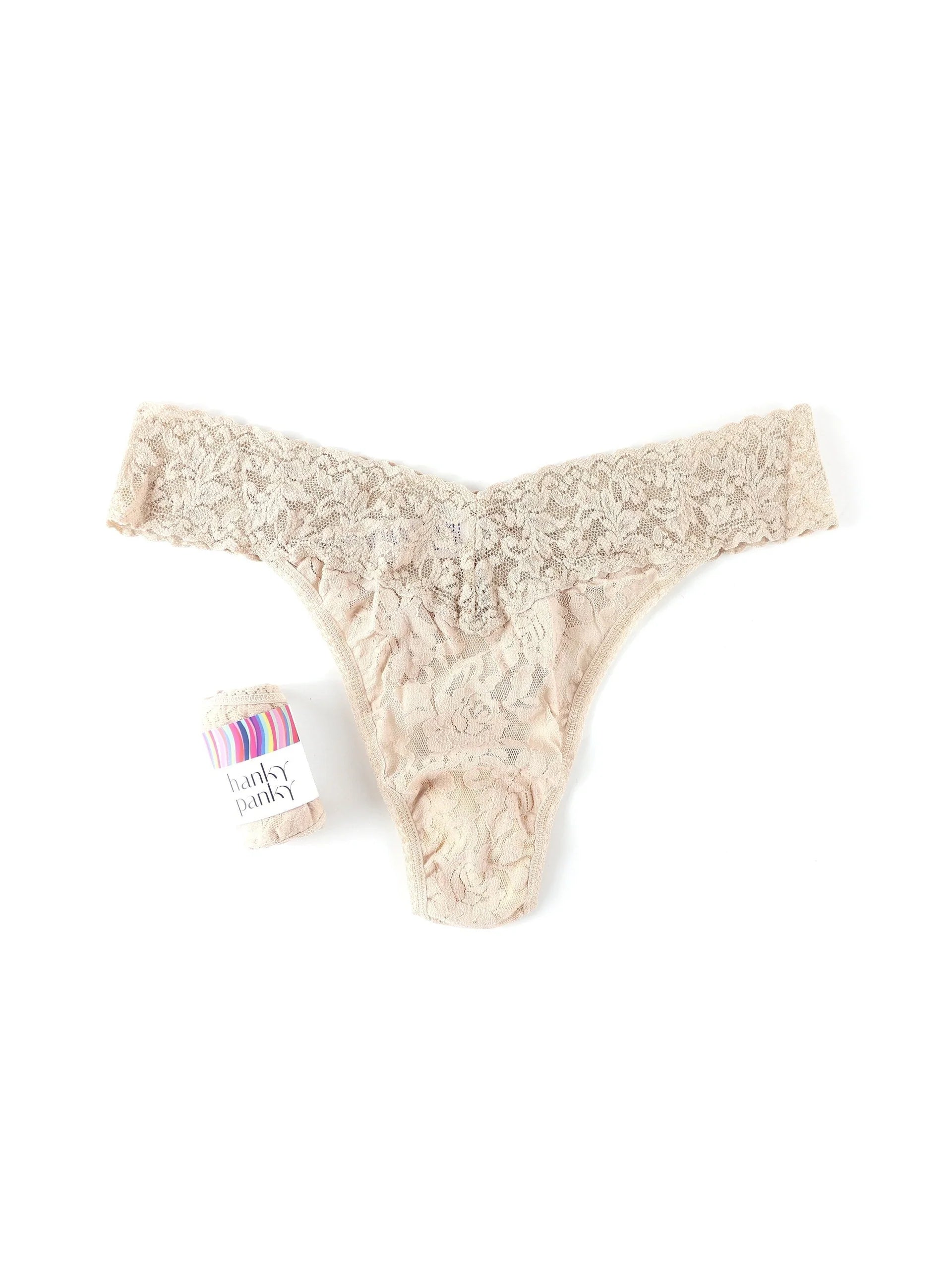 Signature Lace Original Rise Thong - Chai - Flirt! Luxe Lingerie & Sleepwear