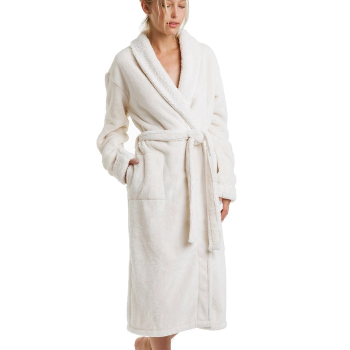 Keila Sherpa Fleece Robe - Rose - Flirt! Luxe Lingerie & Sleepwear