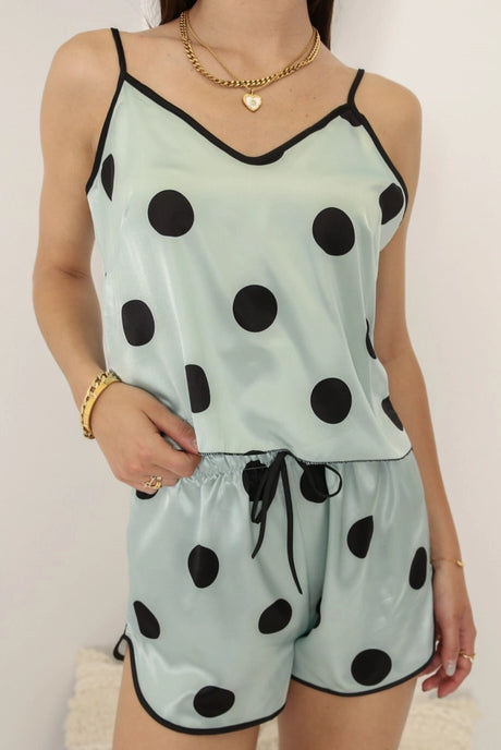 Polka Dot Lounge Pajama Set Cami - Flirt! Luxe Lingerie & Sleepwear