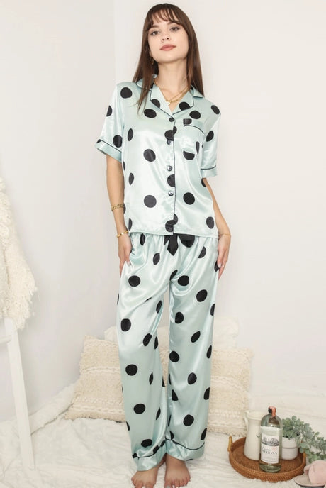 Polka Dot Lounge Pajama Set Pants - Flirt! Luxe Lingerie & Sleepwear