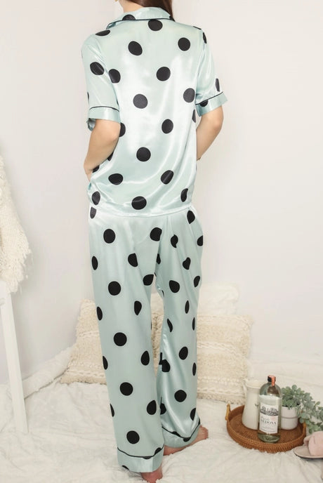 Polka Dot Lounge Pajama Set Shirt - Flirt! Luxe Lingerie & Sleepwear