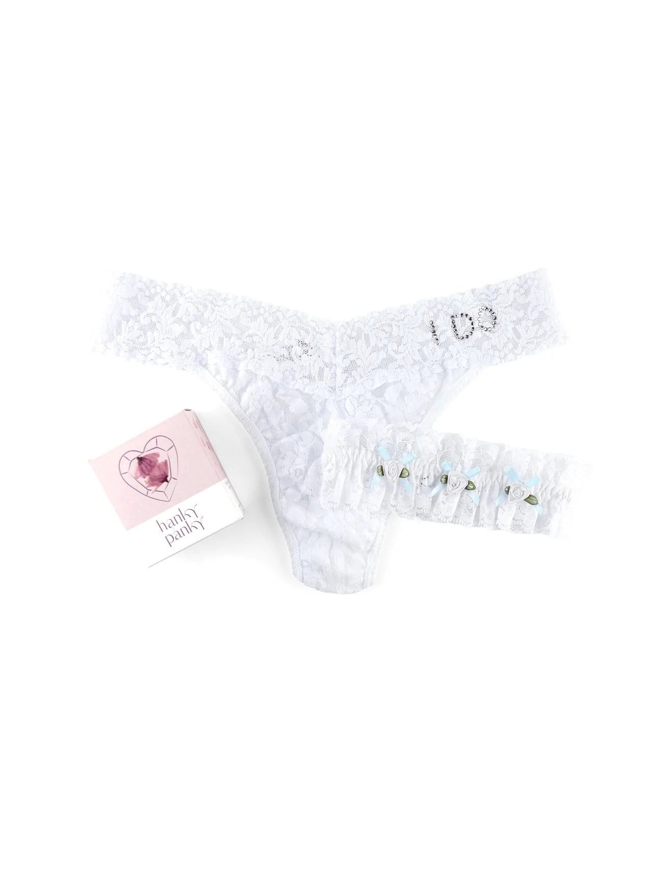 I Do Original Rise Thong & Garter Set - Flirt! Luxe Lingerie & Sleepwear