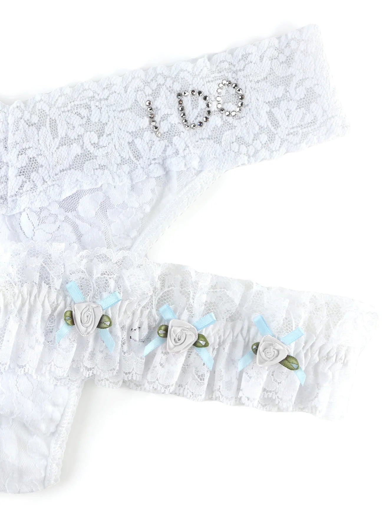 I Do Original Rise Thong & Garter Set - Flirt! Luxe Lingerie & Sleepwear