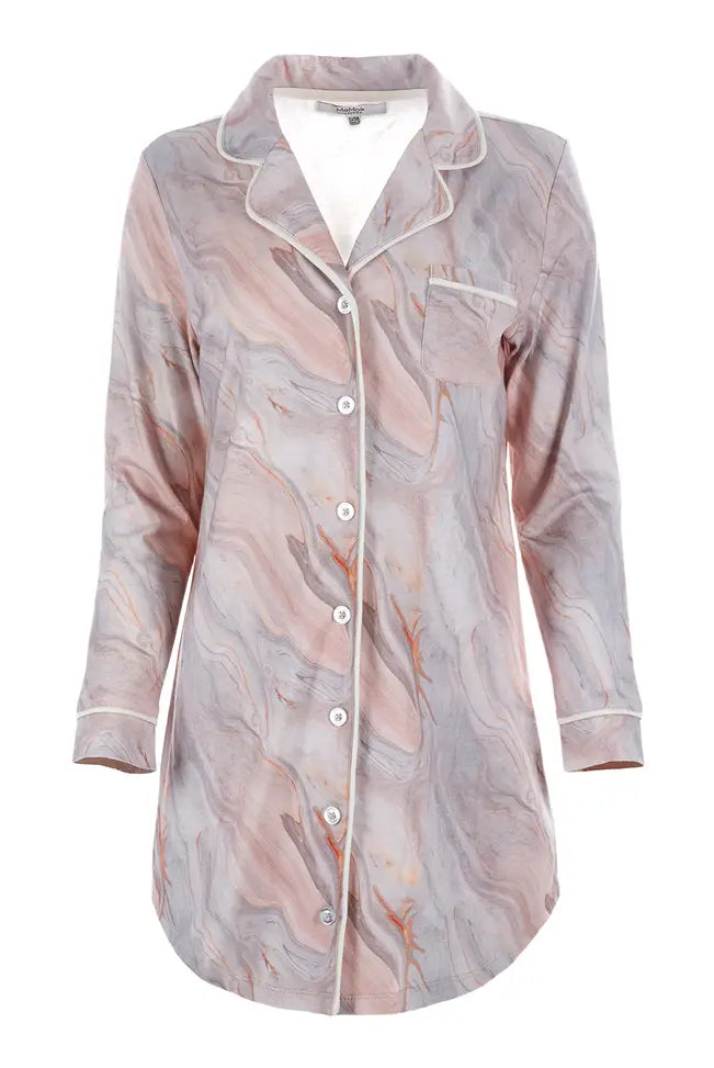 Peach Marble Nightshirt - Flirt! Luxe Lingerie & Sleepwear