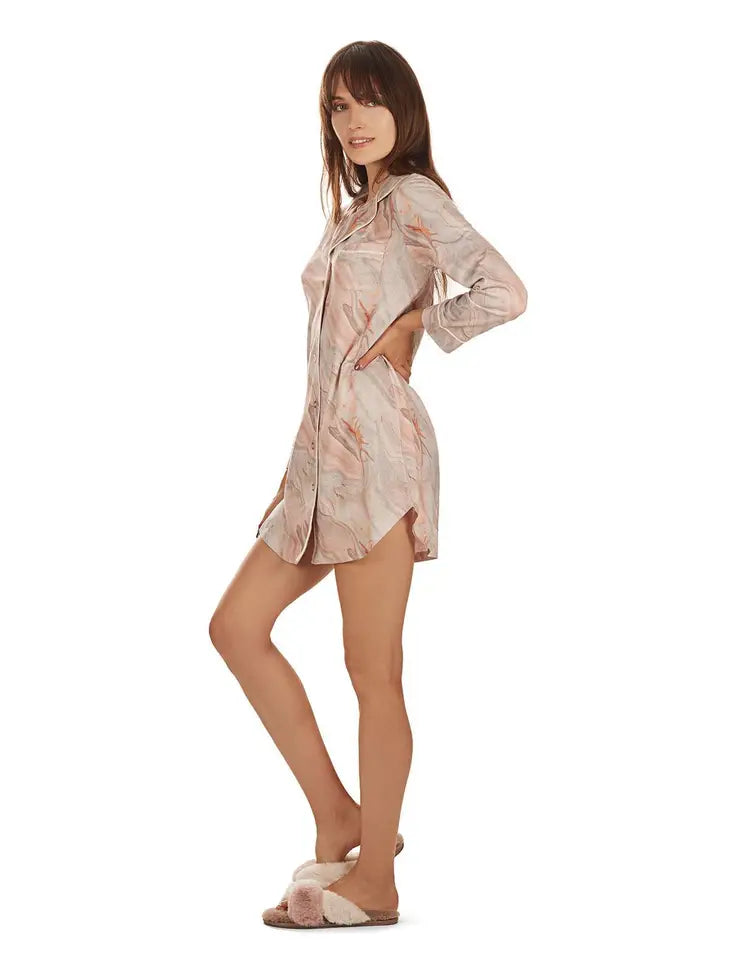 Peach Marble Nightshirt - Flirt! Luxe Lingerie & Sleepwear