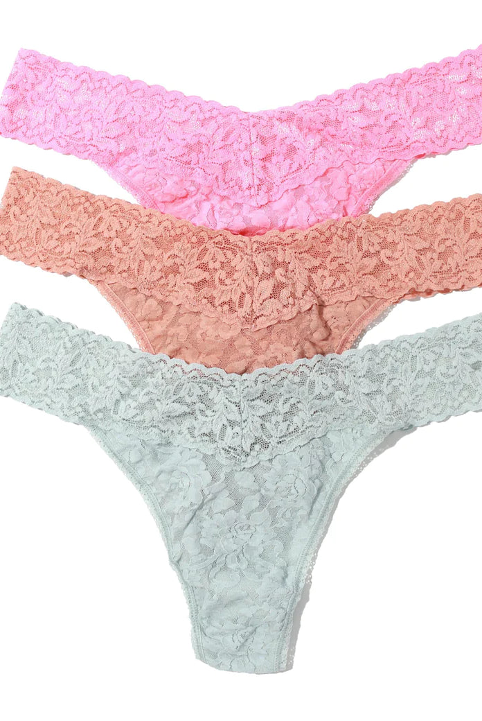 Signature Lace Original Rise Thongs 3 Pack - Flirt! Luxe Lingerie & Sleepwear