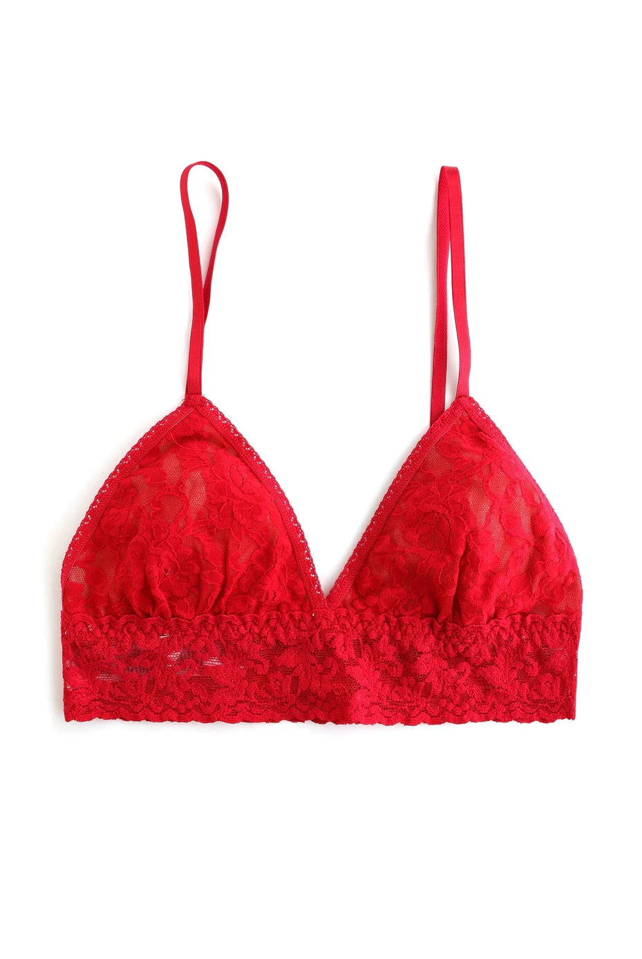 Signature Lace Padded Triangle Bralette - Red - Flirt! Luxe Lingerie & Sleepwear