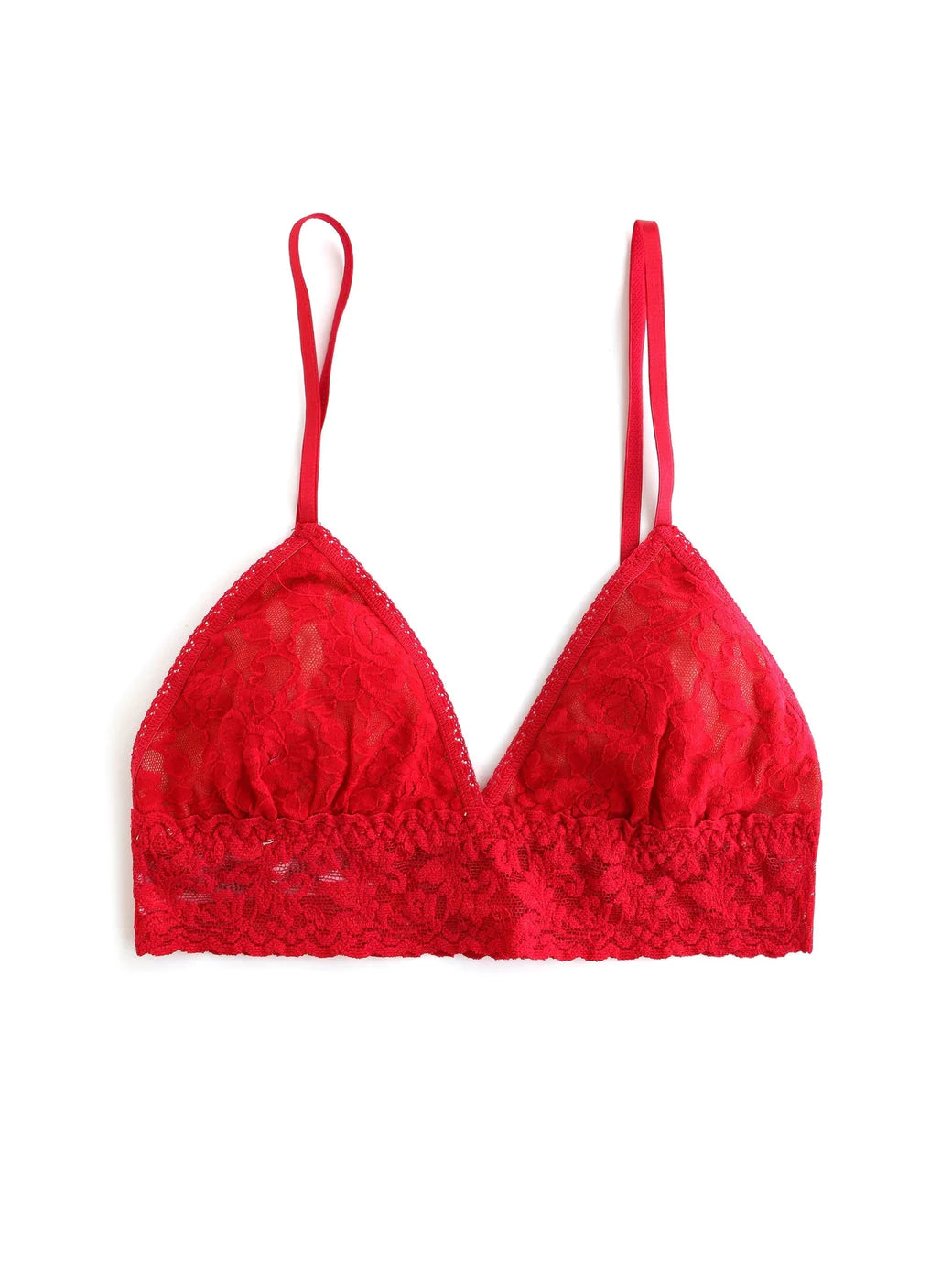 Signature Lace Padded Triangle Bralette - Red - Flirt! Luxe Lingerie & Sleepwear