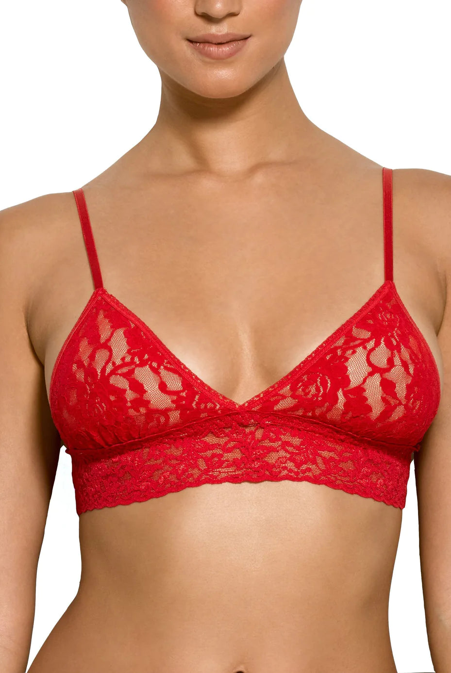 Signature Lace Padded Triangle Bralette - Red - Flirt! Luxe Lingerie & Sleepwear