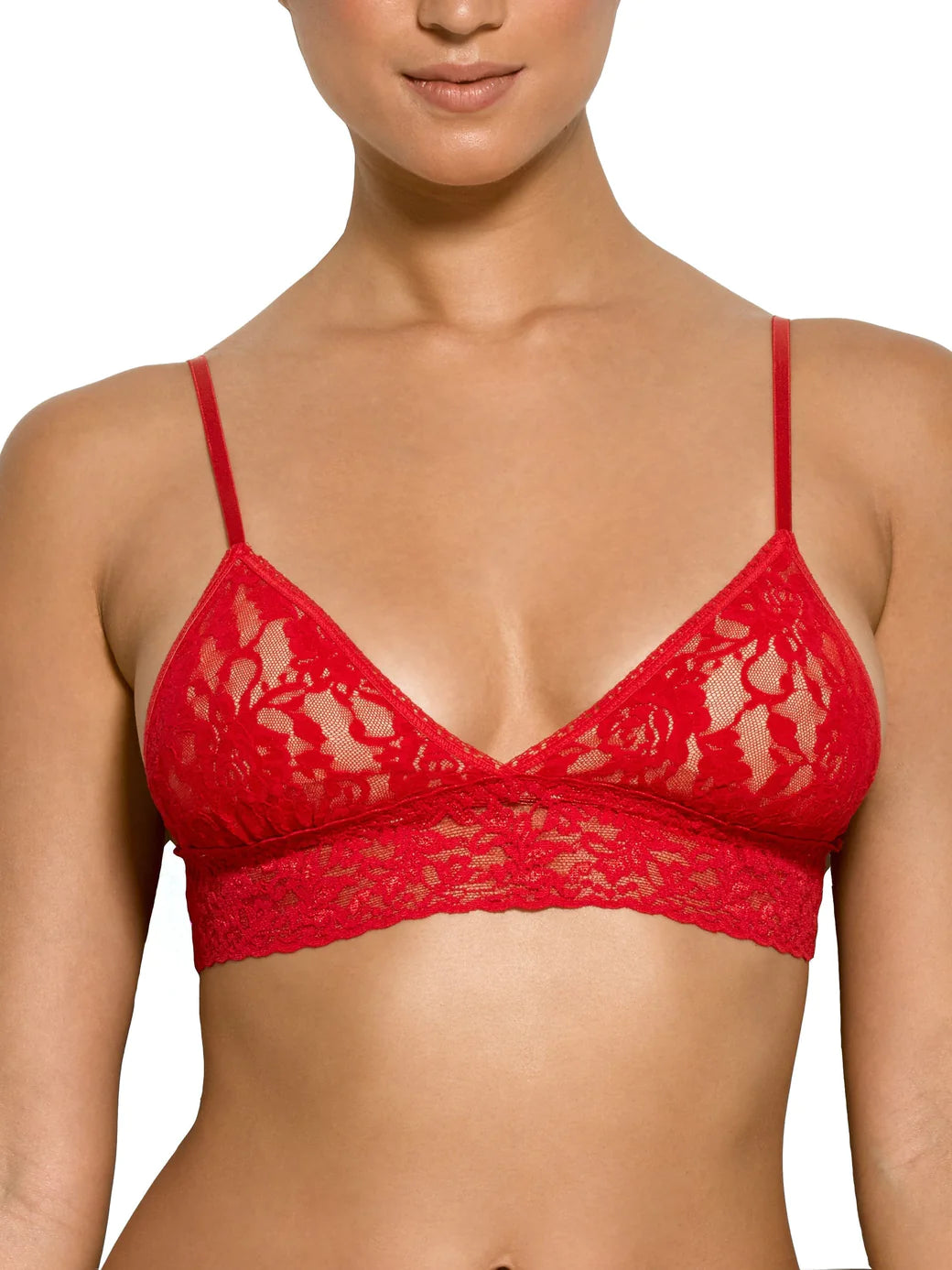 Signature Lace Padded Triangle Bralette - Red - Flirt! Luxe Lingerie & Sleepwear