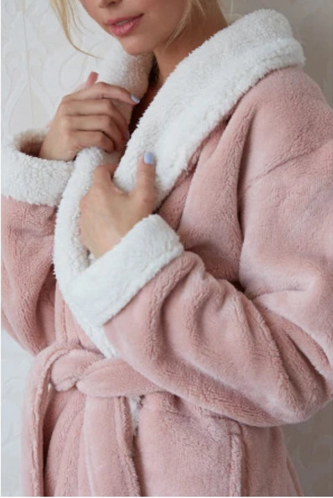 Keila Sherpa Fleece Robe - Cream - Flirt! Luxe Lingerie & Sleepwear