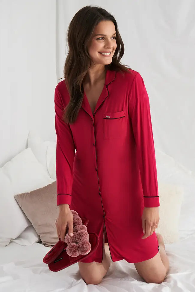 Bamboo Button Down Sleepshirt - Flirt! Luxe Lingerie & Sleepwear