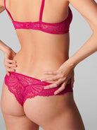 Exotica Tanga Panty - Raspberry - Flirt! Luxe Lingerie & Sleepwear