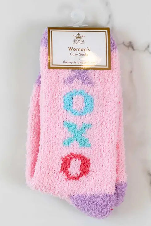 XOXO Pink Fuzzy Socks - Flirt! Luxe Lingerie & Sleepwear